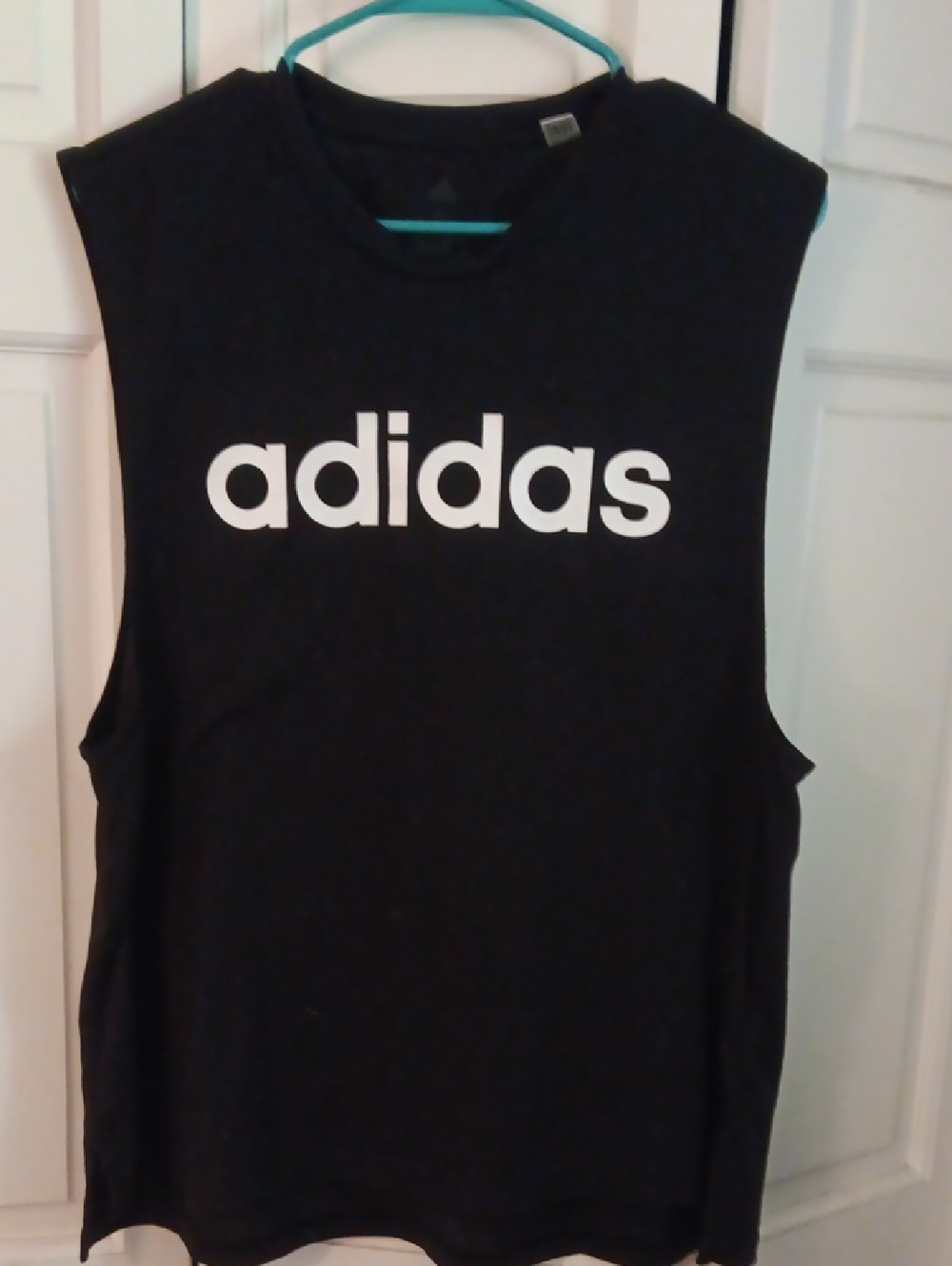 adidas Black Tank with White Logo